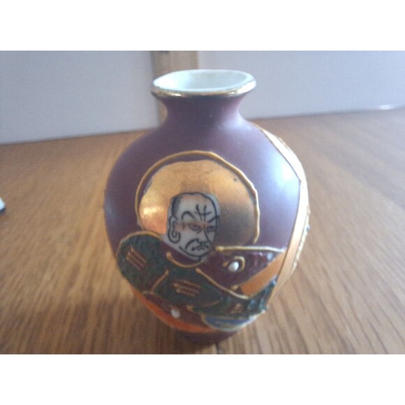 VTG MCM Satsuma Moriage Hand Painted Ashtray And Minature Bud Vase from Japan - Picture 7 of 11